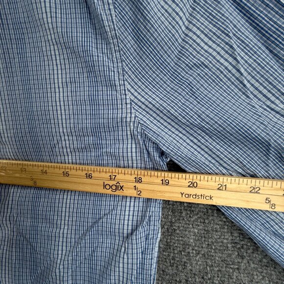 Armani Exchange Hidden Buttons Button Up Shirt Long Sleeve Blue Medium Slim Fit - Picture 6 of 16